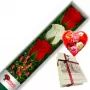 CAJA 3 ROSAS ROJAS Y BLANCAS MÁS CHOCOLATE Y GLOBO DÍA DE LAS MADRES