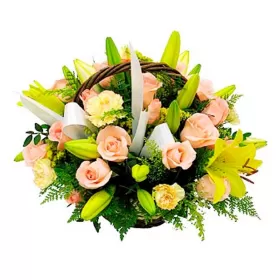 CANASTILLO CON FLORES AMARILLAS