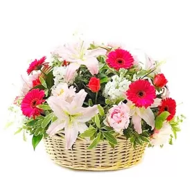 CANASTILLO CON FLORES PRIMAVERALES