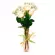 CONDOLENCIAS FLORERO PRESENCIA CON 8 ROSAS Y ASTROMELIAS BLANCAS