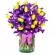 Florero con 20 Tulipanes Amarillos más 10 Iris morados