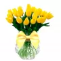Florero con 20 Tulipanes Amarillos