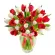 Florero con 40 Tulipanes Rojos y Blancos
