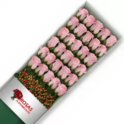 Caja 30 Rosas Rosadas