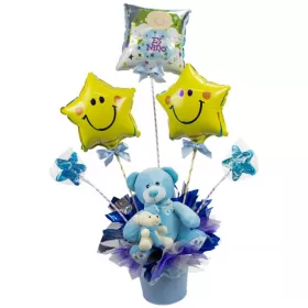 NACIMIENTO ARREGLO CON GLOBOS PARA NIÑO