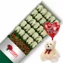 CAJA 24 ROSAS BLANCAS + PELUCHE Y GLOBO