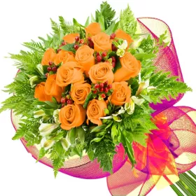 RAMO 15 ROSAS DAMASCO