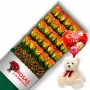 CAJA 24 ROSAS CIRCUS MÁS PELUCHE Y GLOBO DÍA DE LAS MADRES